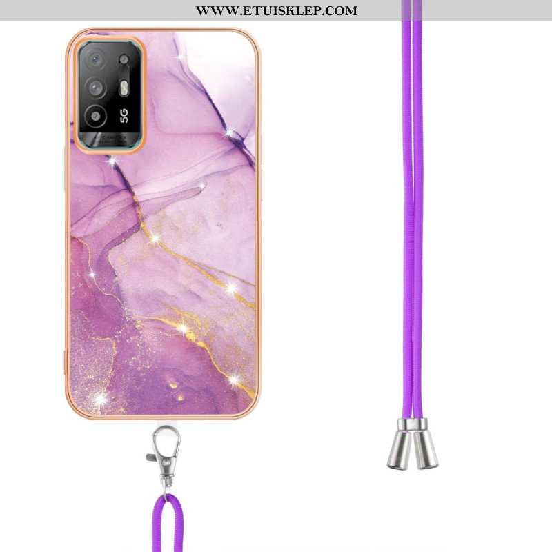 Etui do Oppo A94 5G Marmur Ze Sznurkiem